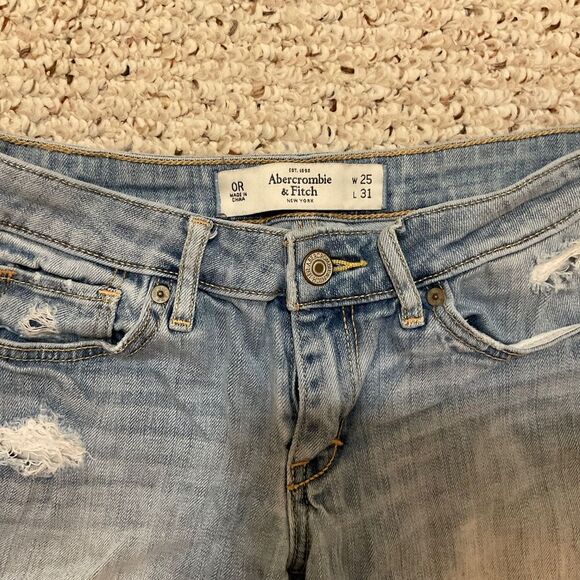 Abercrombie & Fitch women’s distressed skinny jeans Size 0 - Picture 2 of 6